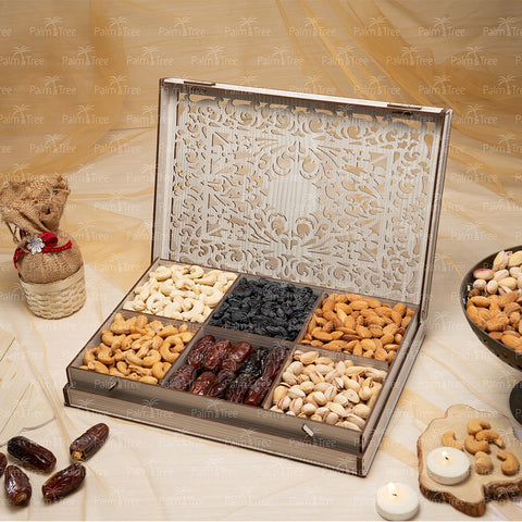 Palm Tree Diwali Celebration Gift Box | Premium Mabroom Dates & Dry Fruits Festive Hamper