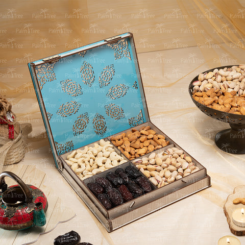 Palm Tree Diwali Celebration Gift Box | Premium Safawi Dates & Dry Fruits Festive Hamper