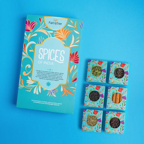 Palm Tree Diwali Celebration Gift Box | Spices Of India – Pepper, Clove, Cinnamon & More