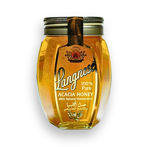 Langnese 100% Pure Acacia Honey with Honeycomb 500 G