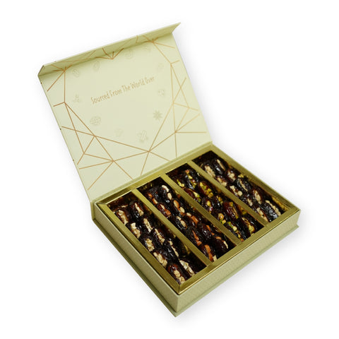Honey Luxe Gift Box - Honey Dipped Dates With Stuffed Nuts 655 G