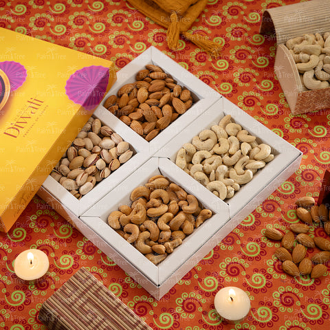 Palm Tree Diwali Celebration Gift Box | Premium Cashew, Pista & Almond Festive Hamper