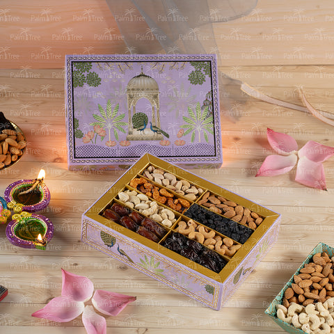 Palm Tree Diwali Celebration Gift Box | Premium Dry Fruits & Dates Assortment for Festive Gifting