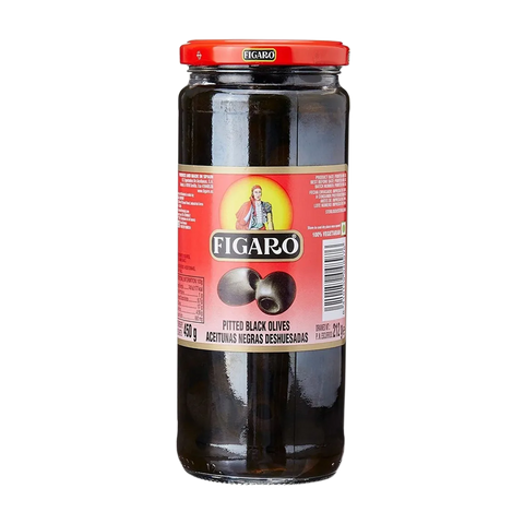 FIGARO PITTED BLACK OLIVES 450 G