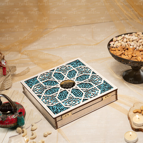 Palm Tree Diwali Celebration Gift Box | Premium Safawi Dates & Dry Fruits Festive Hamper