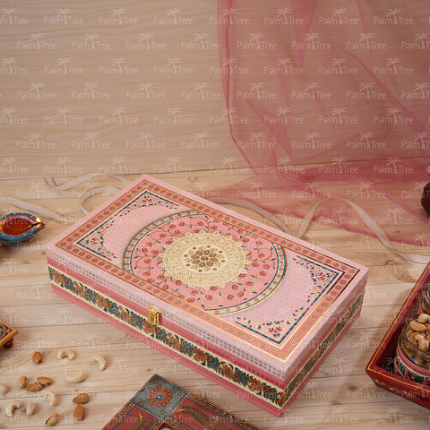 Palm Tree Diwali Celebration Gift Box with Safawi Dates, Cashew 240, Pista & Almonds Premium