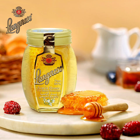 Langnese 100% Pure Acacia Honey with Honeycomb 500 G