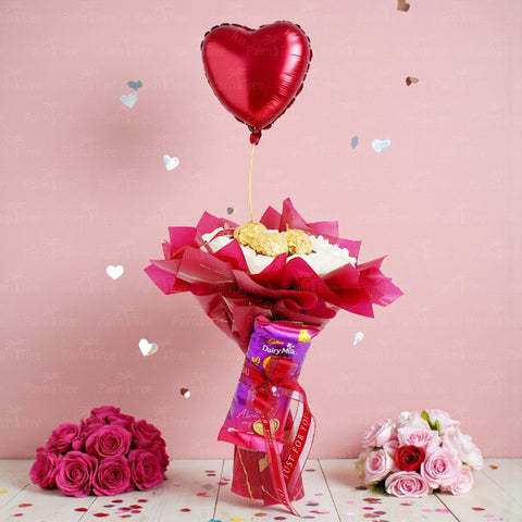 Valentine's Hamper - Ruby Chocolate Bouquet