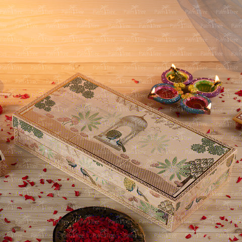 Palm Tree Diwali Celebration Gift Box | Premium Sweets & Nuts Festive Hamper