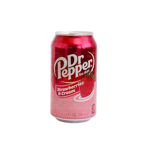 Dr Pepper Soft Drinks 355ml – Cherry, Strawberry & Cream, Cream Soda