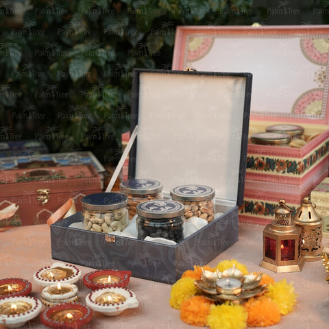 Palm Tree Diwali Celebration Gift Box | Premium Cashew, Almond, Pista & Kismis Hamper