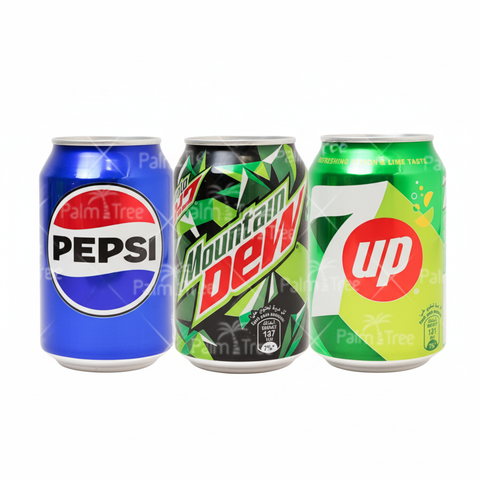 Pepsi, Mountain Dew & 7UP Imported 300ml Cans | Refreshing Soft Drinks